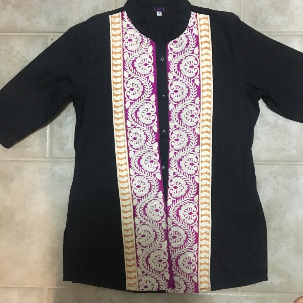 NALLI INDIAN Button Down Top
